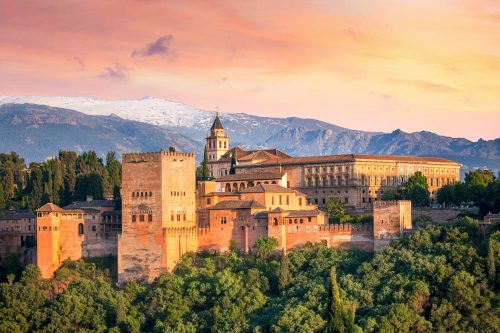 Alhambra in Granada Spanien, arabic fortress Alhambra in Granada Spain
